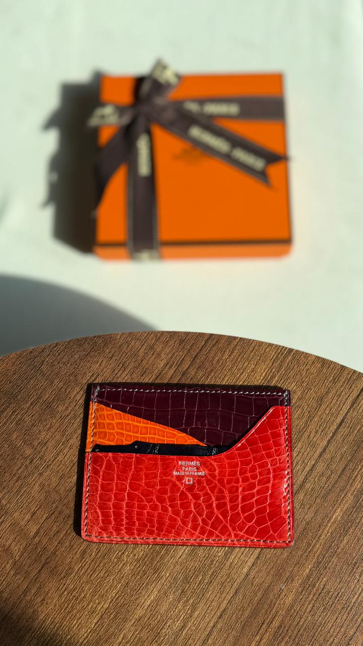 Hermès Card Holder - Red Embossed