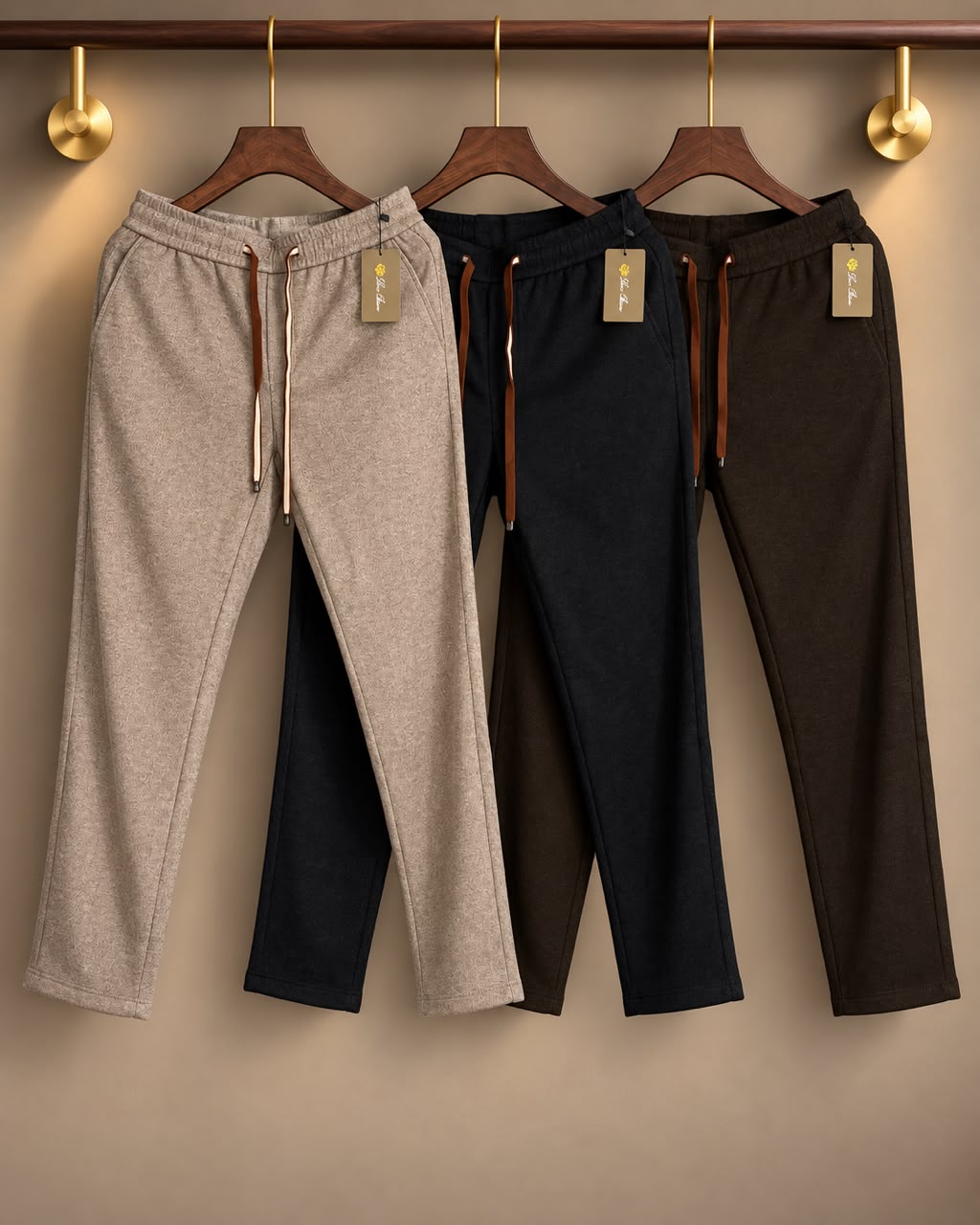 Loro Piana Drawstring Pants - Beige, Brown, Black