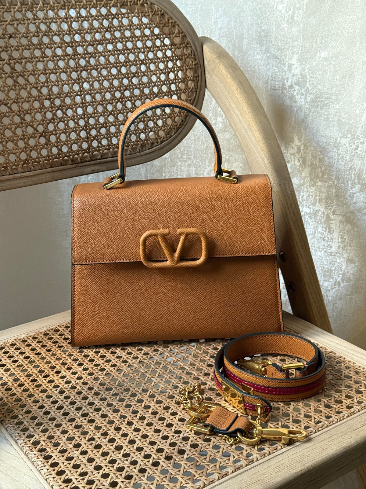 Valentino Structured Handbag - Brown