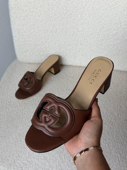 Gucci Interlocking G Heels - Brown