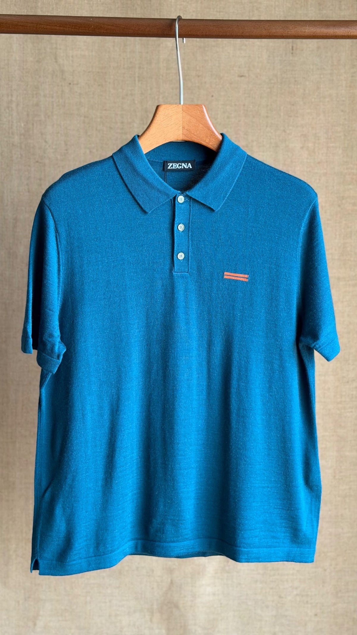 Zegna Polo Shirt - Blue, White, Dark Grey