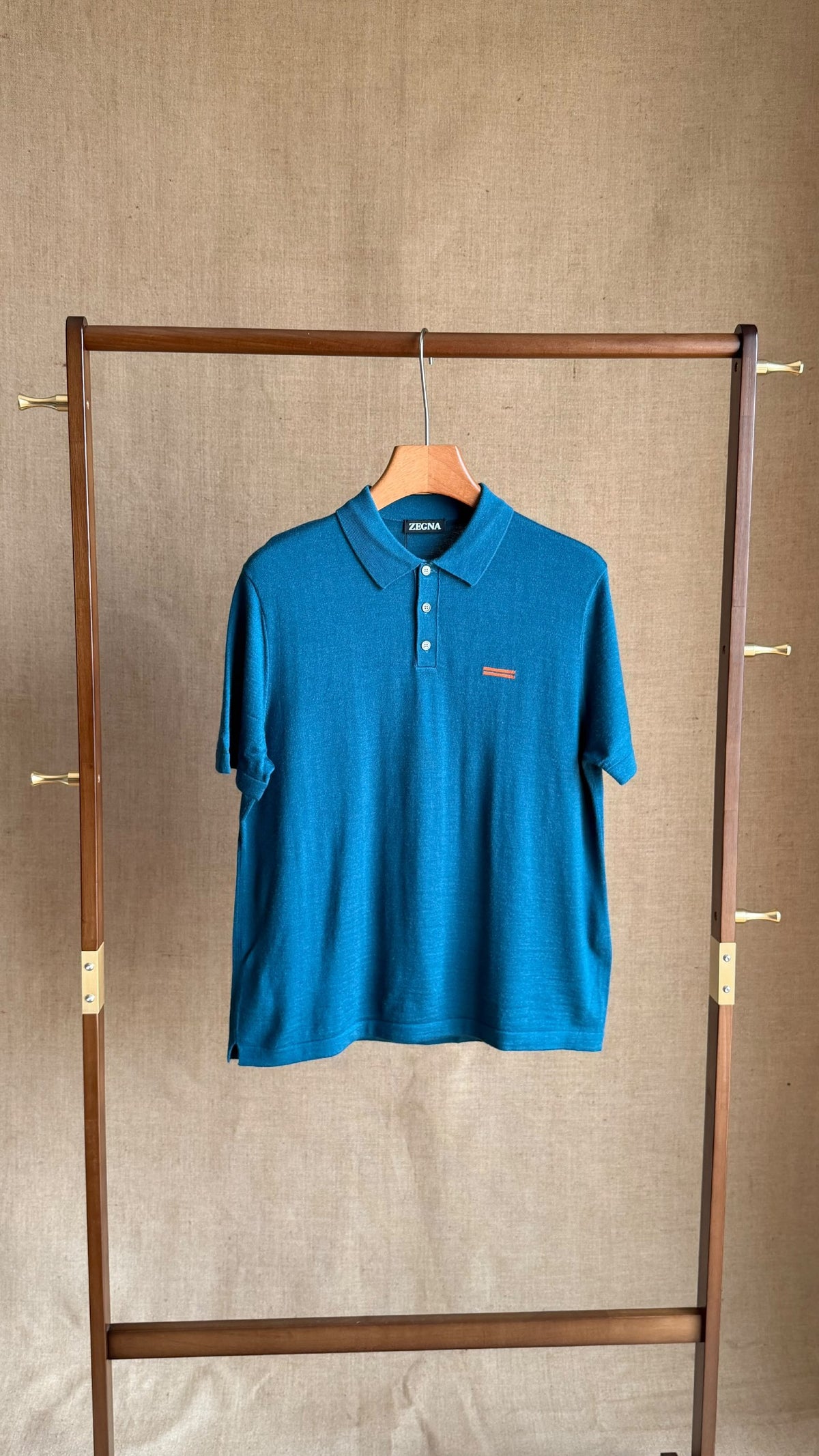 Zegna Polo Shirt - Blue, White, Dark Grey