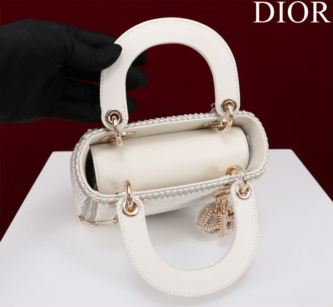 Dior Handbag Top Handle - White