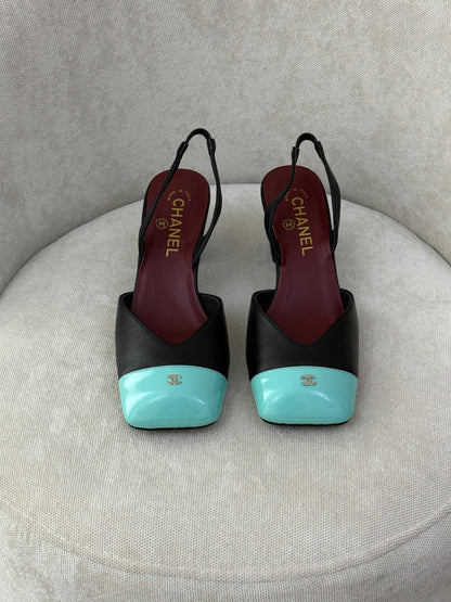 Chanel Heels - Black & Blue