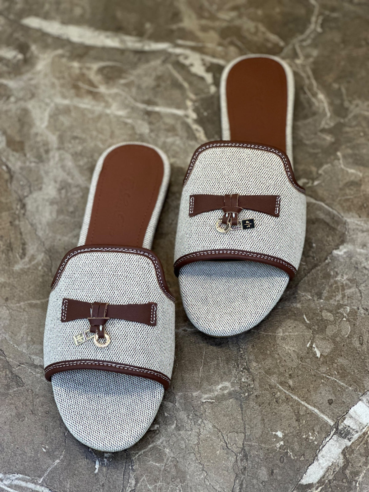 Loro Piana Slippers - Beige & Brown