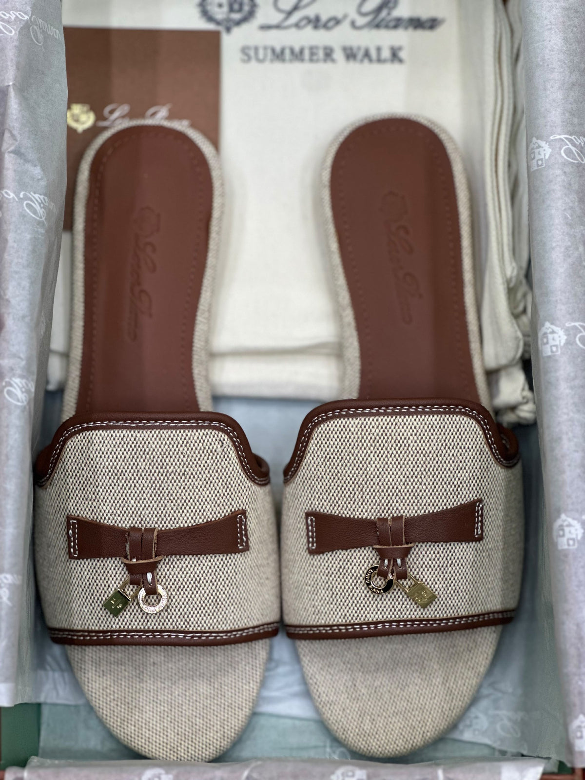 Loro Piana Slippers - Beige & Brown