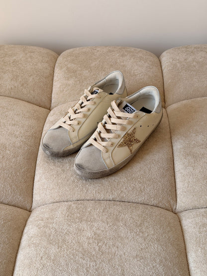 Golden Goose Sneakers - Beige, White & Grey, White, Gold, Grey, Leopard