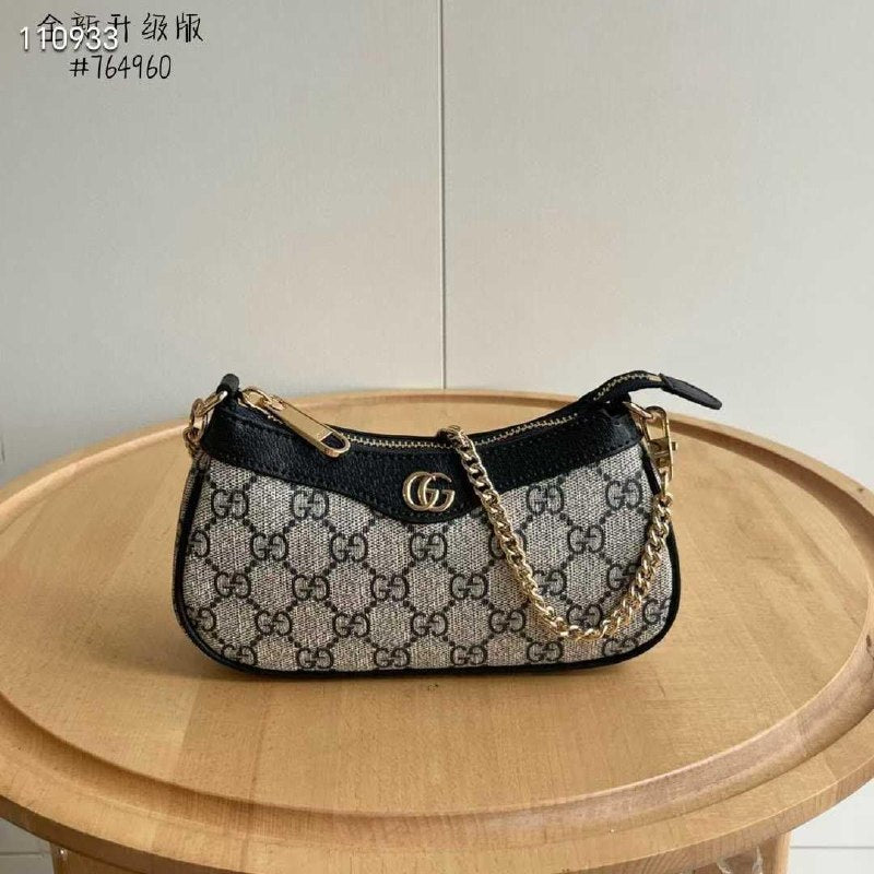 Gucci Shoulder Bag - Black Canvas with Black Trim