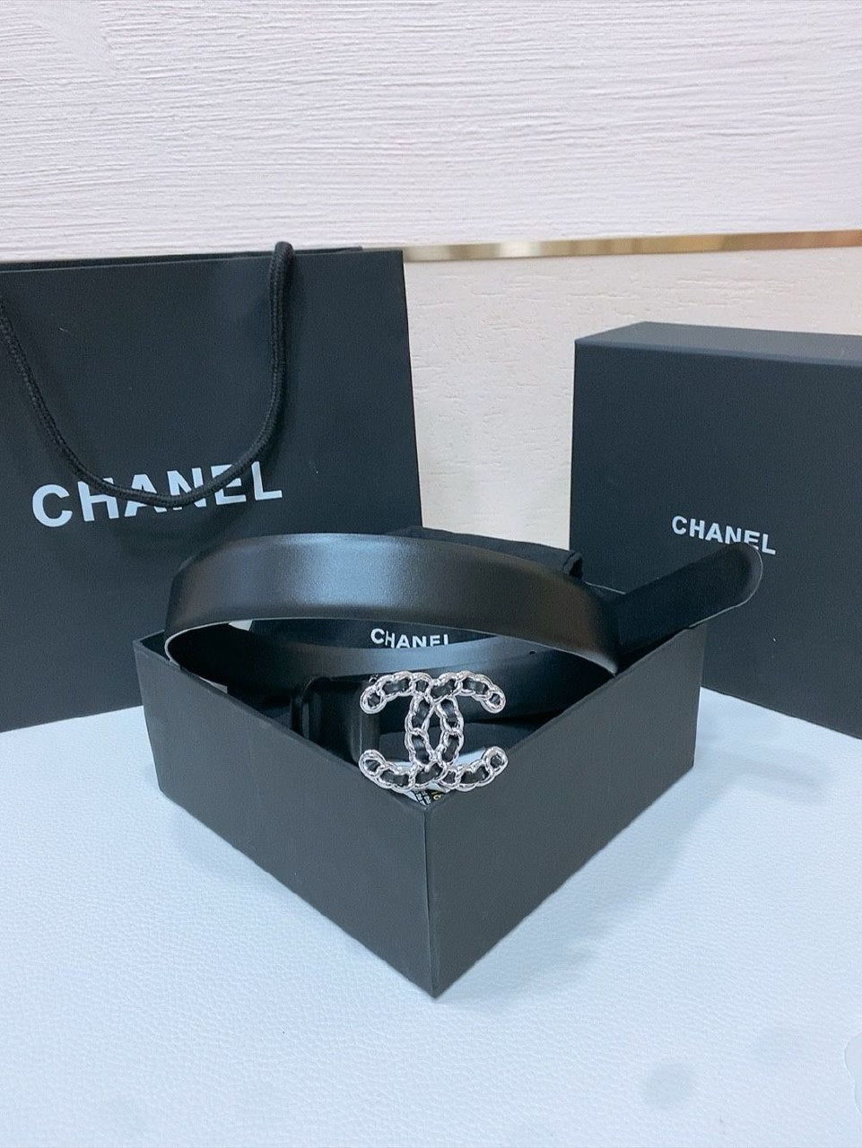 Chanel Chain Buckle Belt - Black