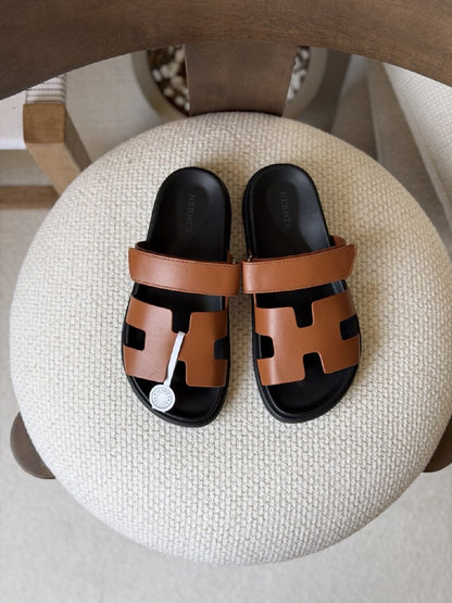 Hermès Slippers - Red, Beige, Brown, Red & Brown, Purple & Navy, Pink & Beige