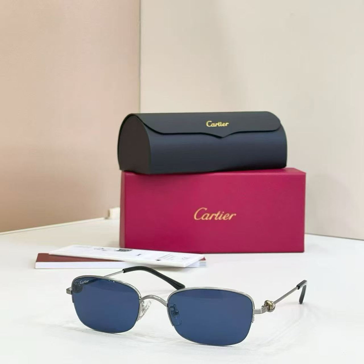 Cartier Sunglasses - Silver & Blue