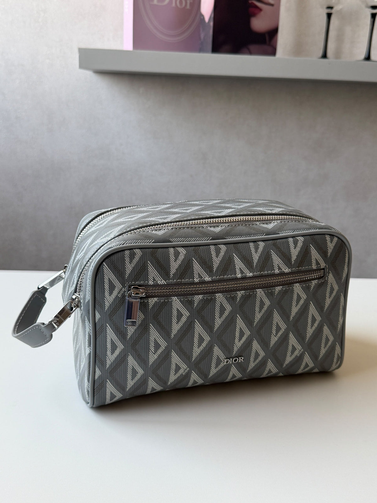 Dior Wash Bag - Grey & White