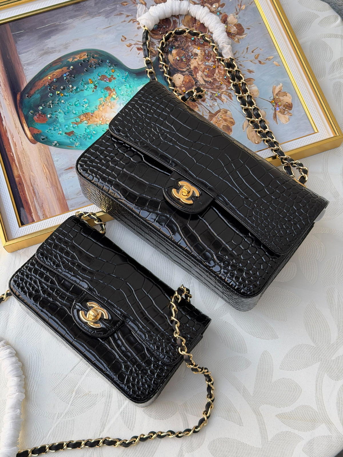 Chanel Shoulder Bag - Black Embossed