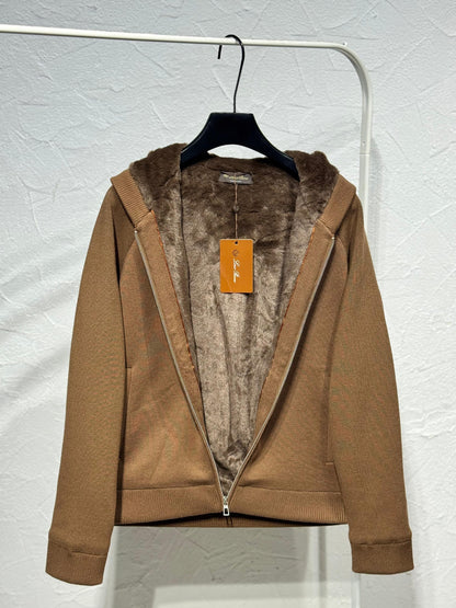 Loro Piana Hooded Jacket Raglan Zip - Brown