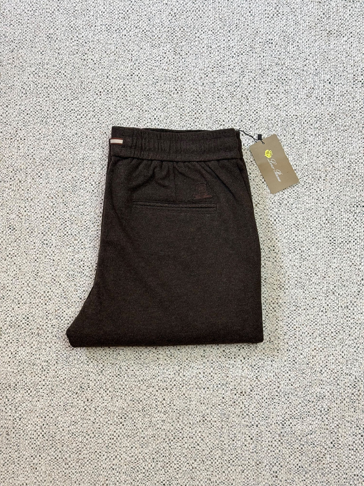Loro Piana Herringbone Pants - Beige, Navy, Brown