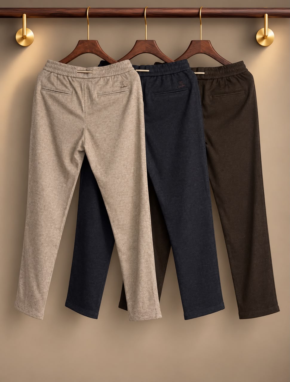 Loro Piana Herringbone Pants - Beige, Navy, Brown