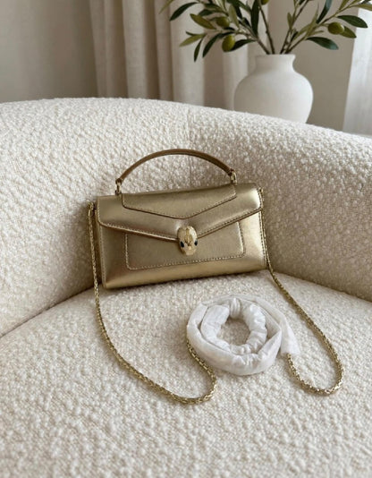 Bulgari Shoulder Bag - Gold Snake Print