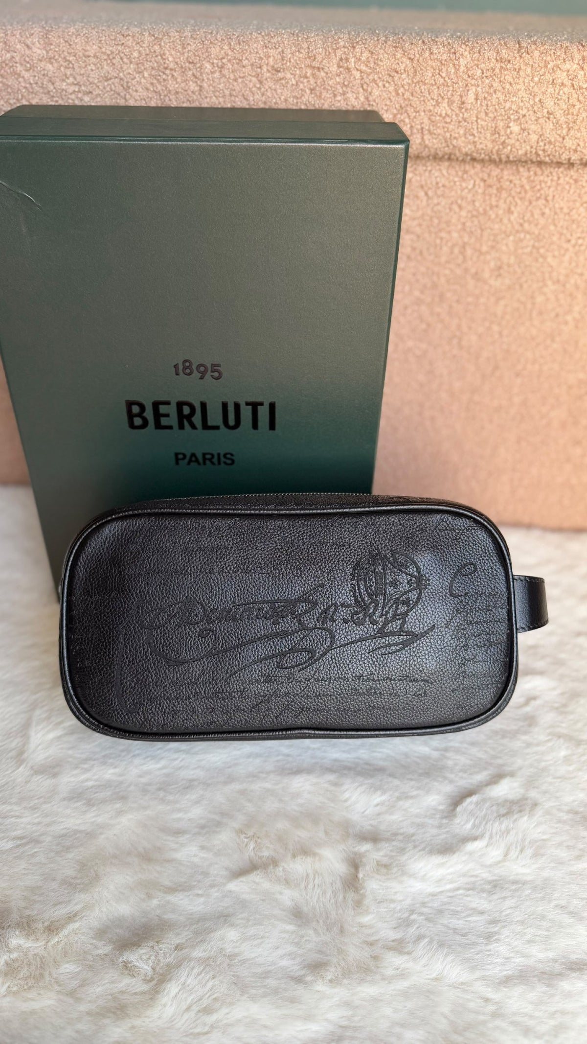 Berluti Double-Zip Clutch - Black Embossed