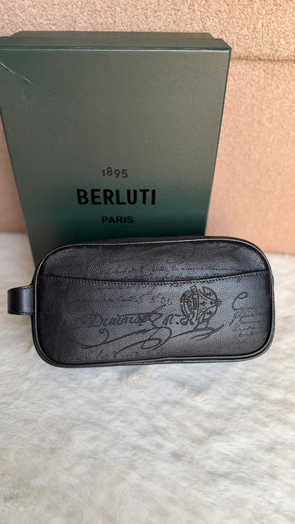 Berluti Double-Zip Clutch - Black Embossed