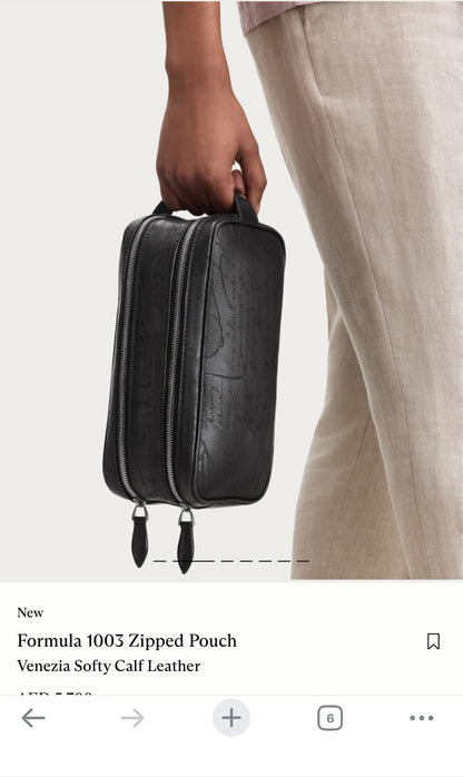Berluti Double-Zip Clutch - Black Embossed