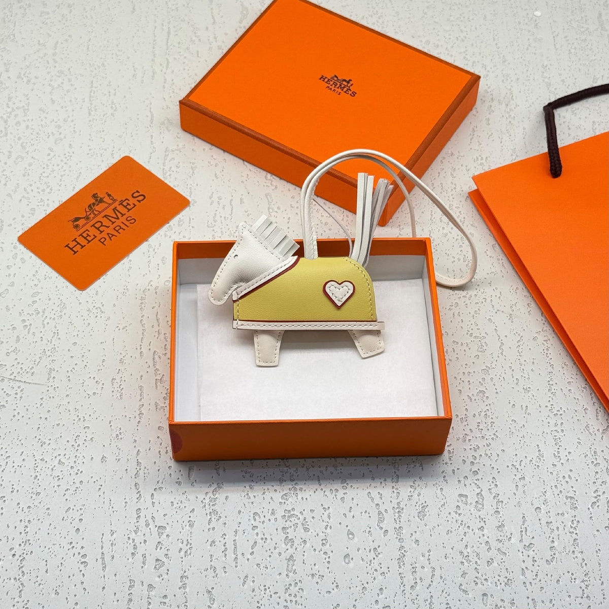 Hermès Heart Horse Bag Charm - Yellow