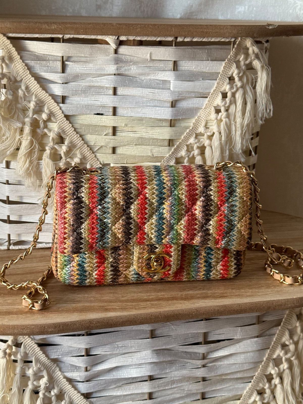 Chanel Chevron-Pattern Shoulder Bag - Multi