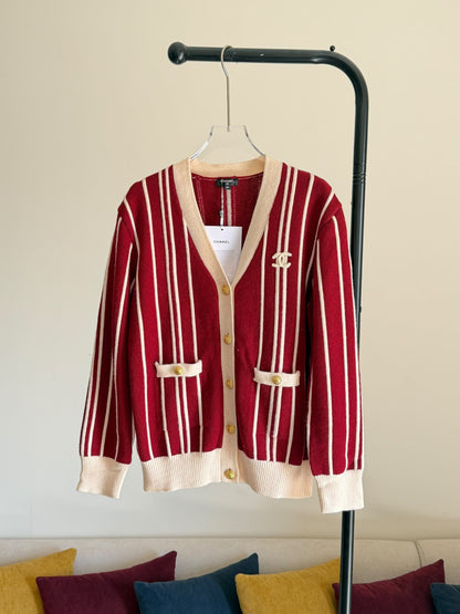 Chanel Cardigan - Red & Beige