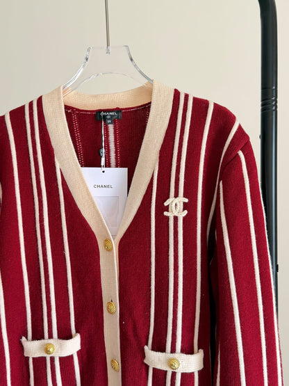 Chanel Cardigan - Red & Beige