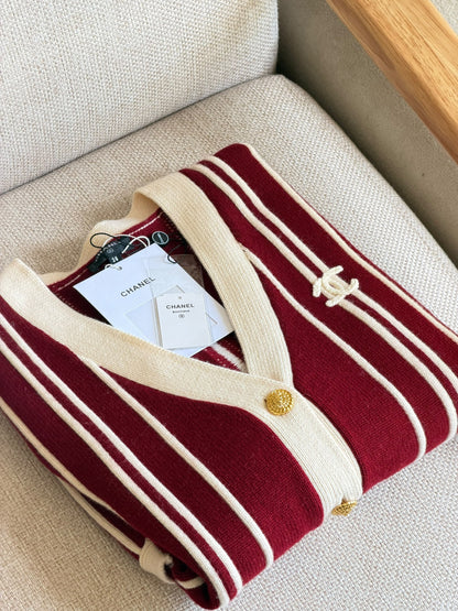 Chanel Cardigan - Red & Beige