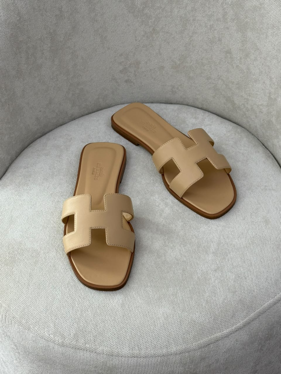 Hermes Slippers - Beige