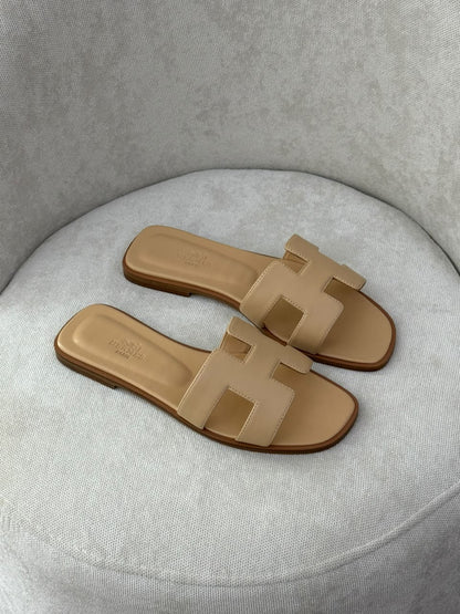Hermes Slippers - Beige