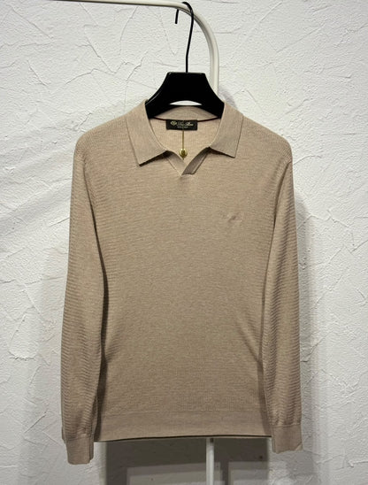Loro Piana Polo Sweater - White, Beige, Navy