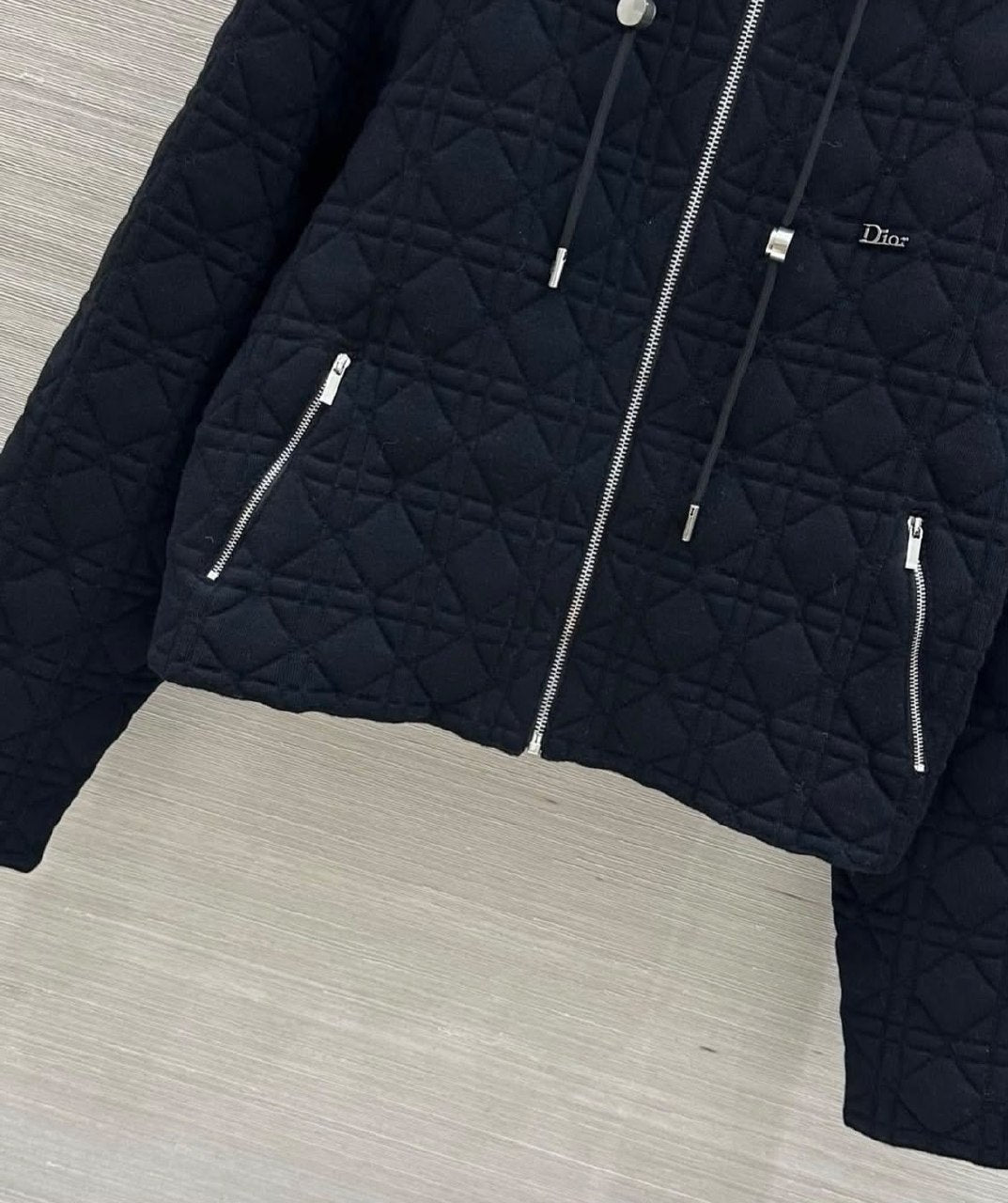 Dior Diamond-Quilted Hooded Jacket - Black