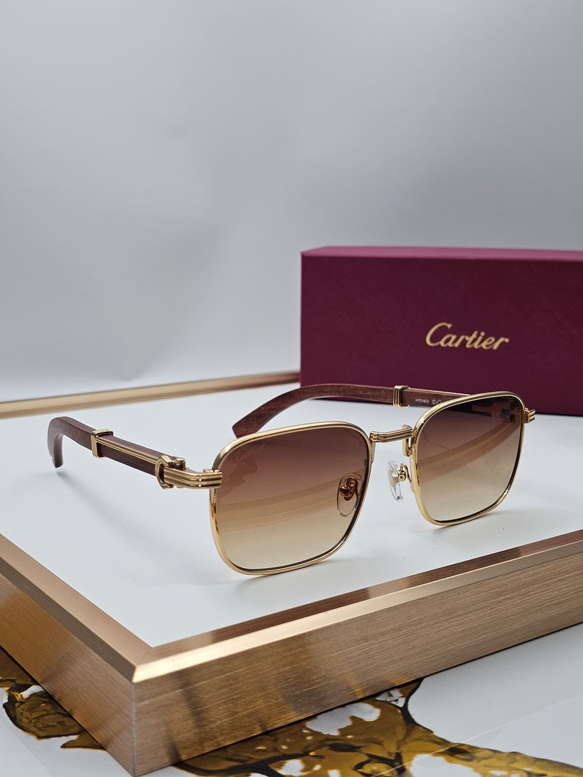 Cartier Sunglasses - Gold & Brown