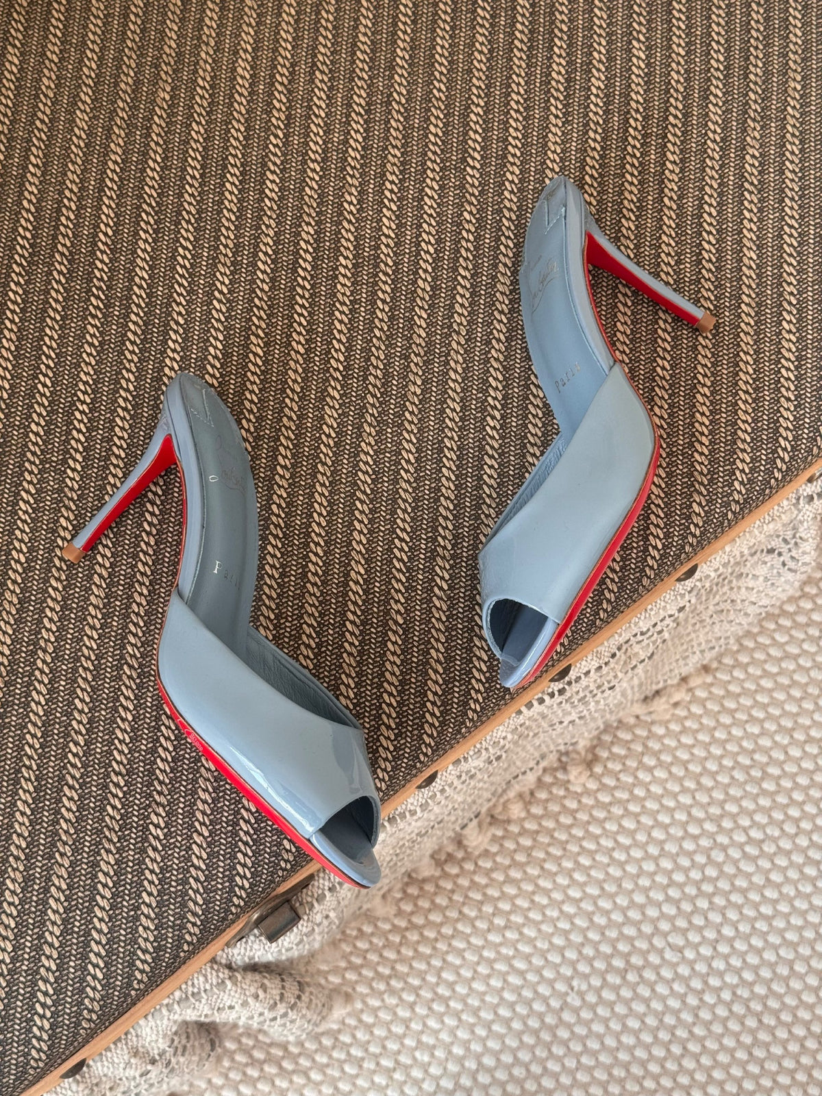 Christian Louboutin Wide-Band Heels - Light Blue