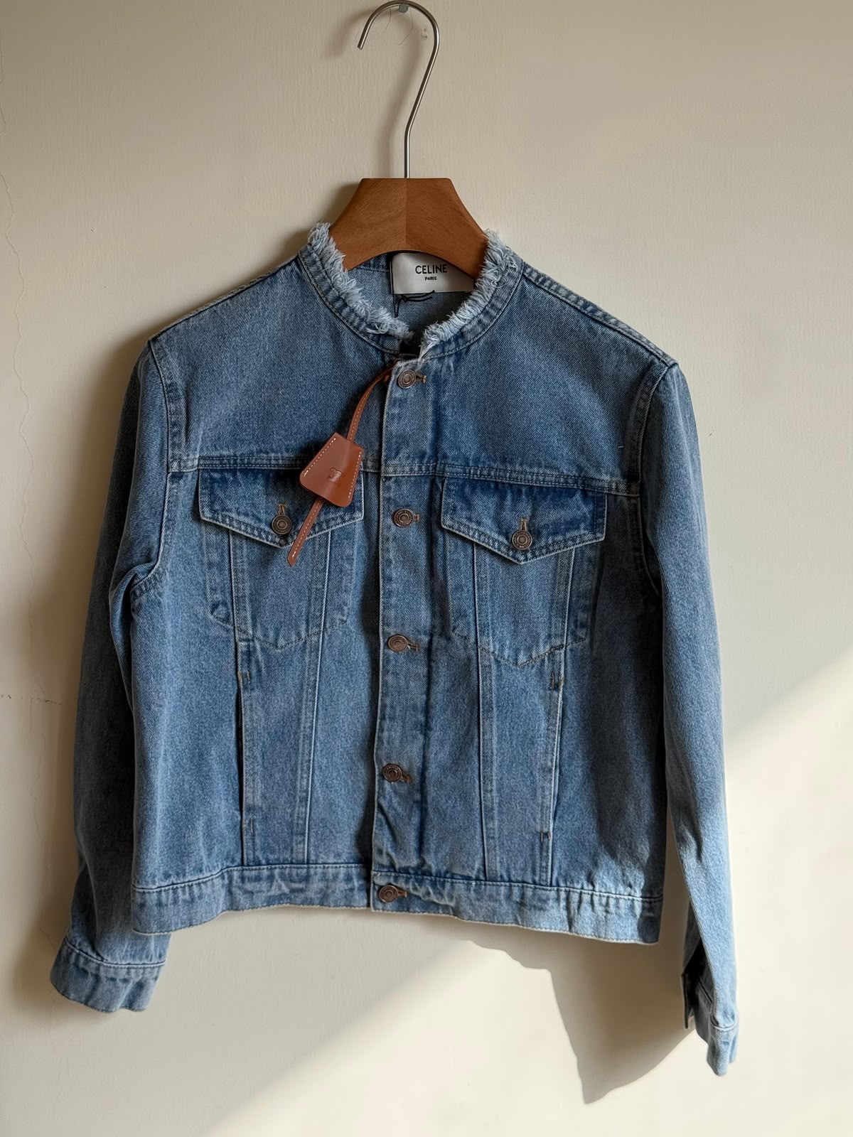 Celine Jacket Frayed Collar - Blue