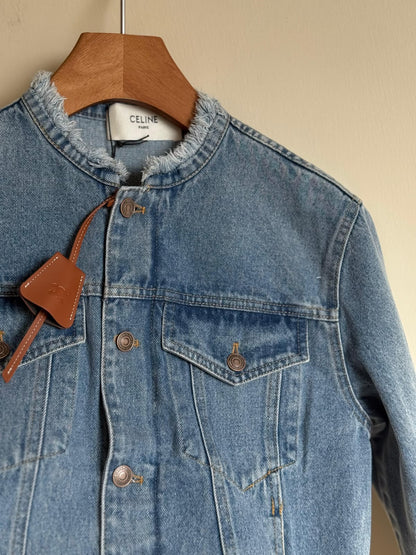 Celine Jacket Frayed Collar - Blue
