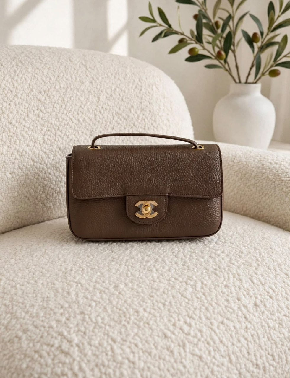 Chanel Pebbled Flap Handbag - 