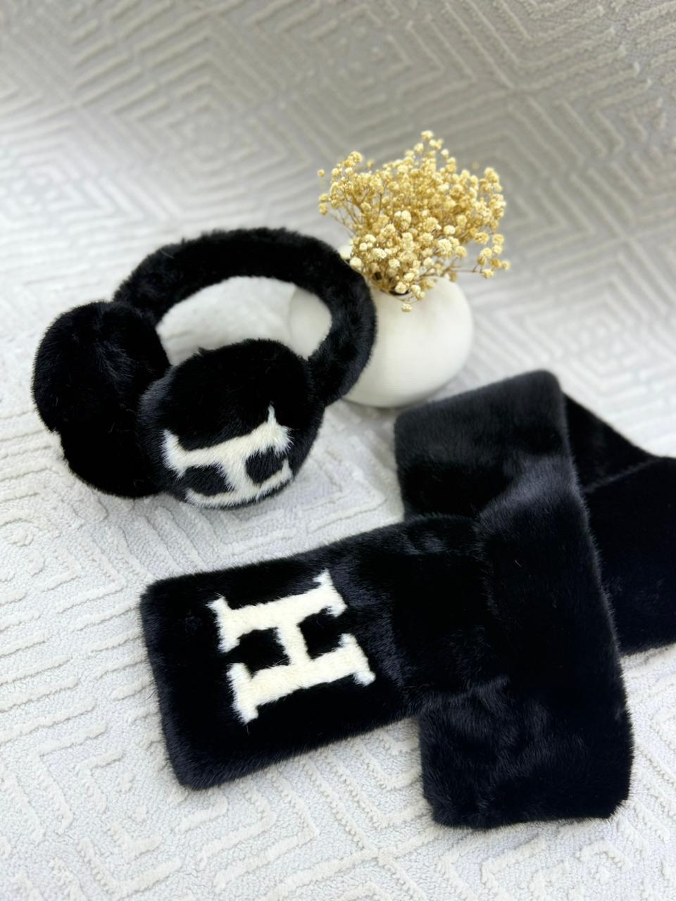 Chanel Scarf & Earmuffs - Black