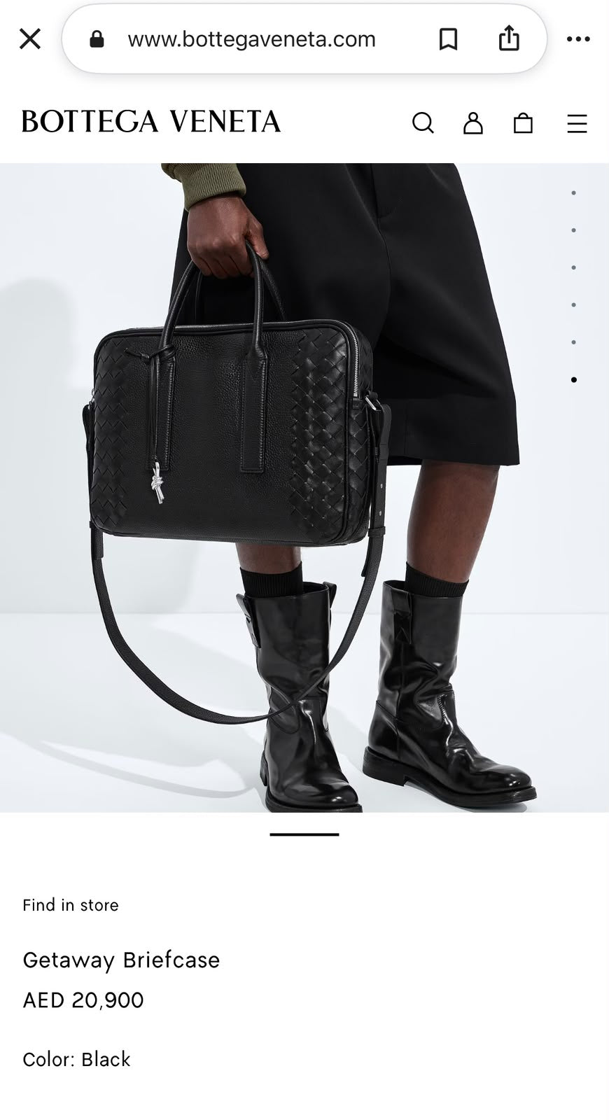 Bottega Veneta Panel Briefcase - Black