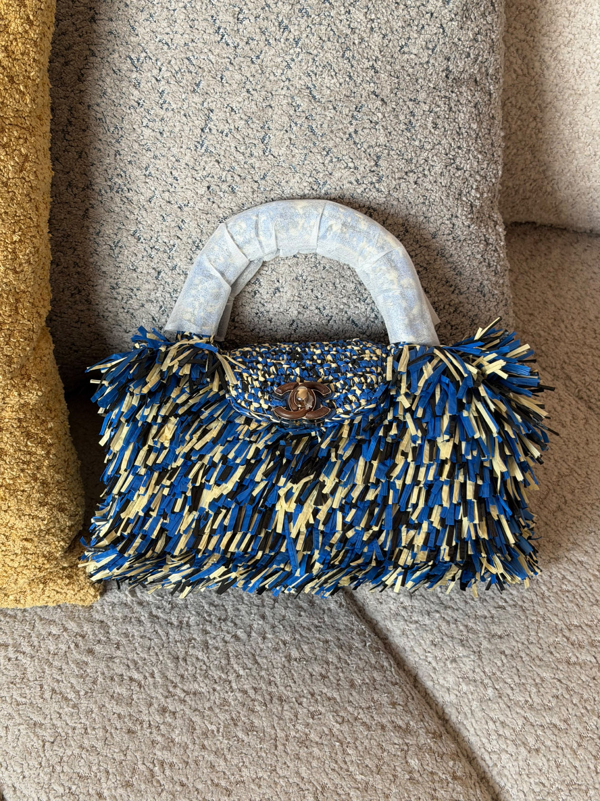 Chanel Fringe Top Handle Handbag - Red, Blue, Black, White, Multi