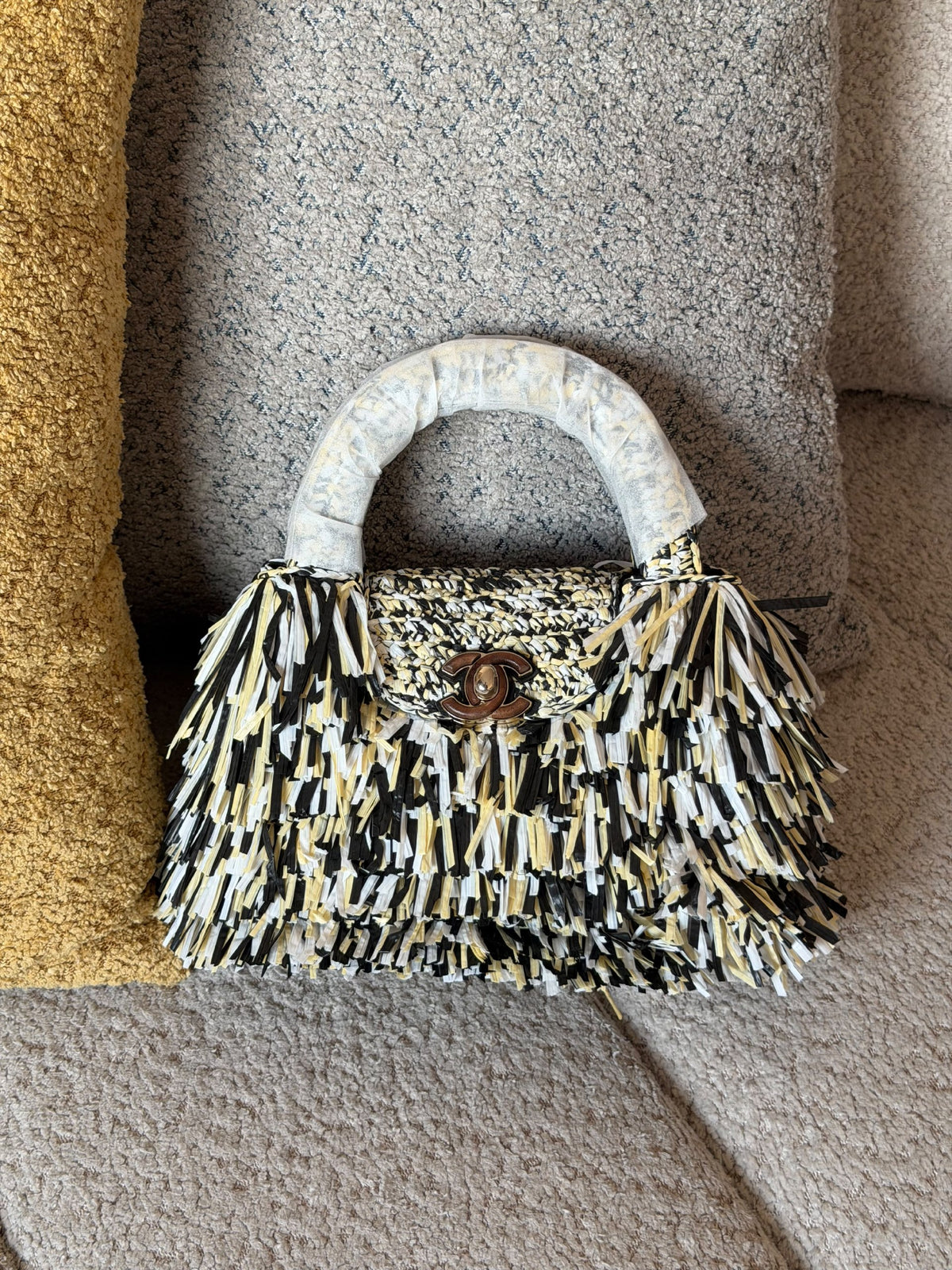 Chanel Fringe Top Handle Handbag - Red, Blue, Black, White, Multi