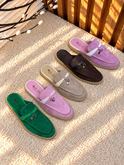 Loro Piana Charm Strap Mule - Beige, Brown, Purple, Pink, Green