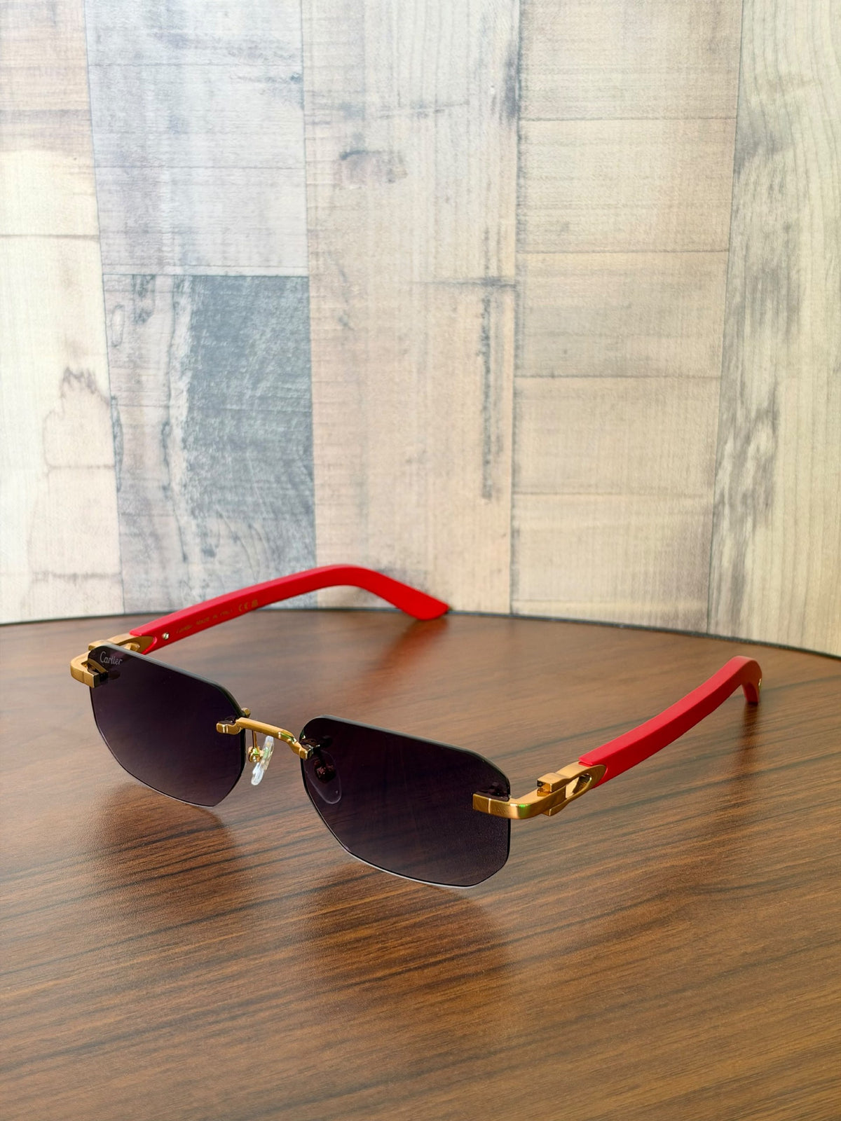 Cartier Rectangular Rimless Sunglasses - 