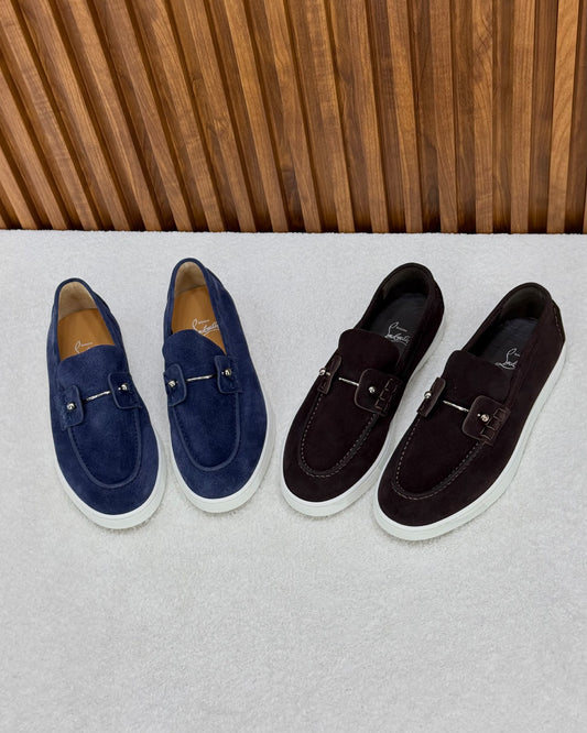 Christian Louboutin Loafers - Navy, Brown