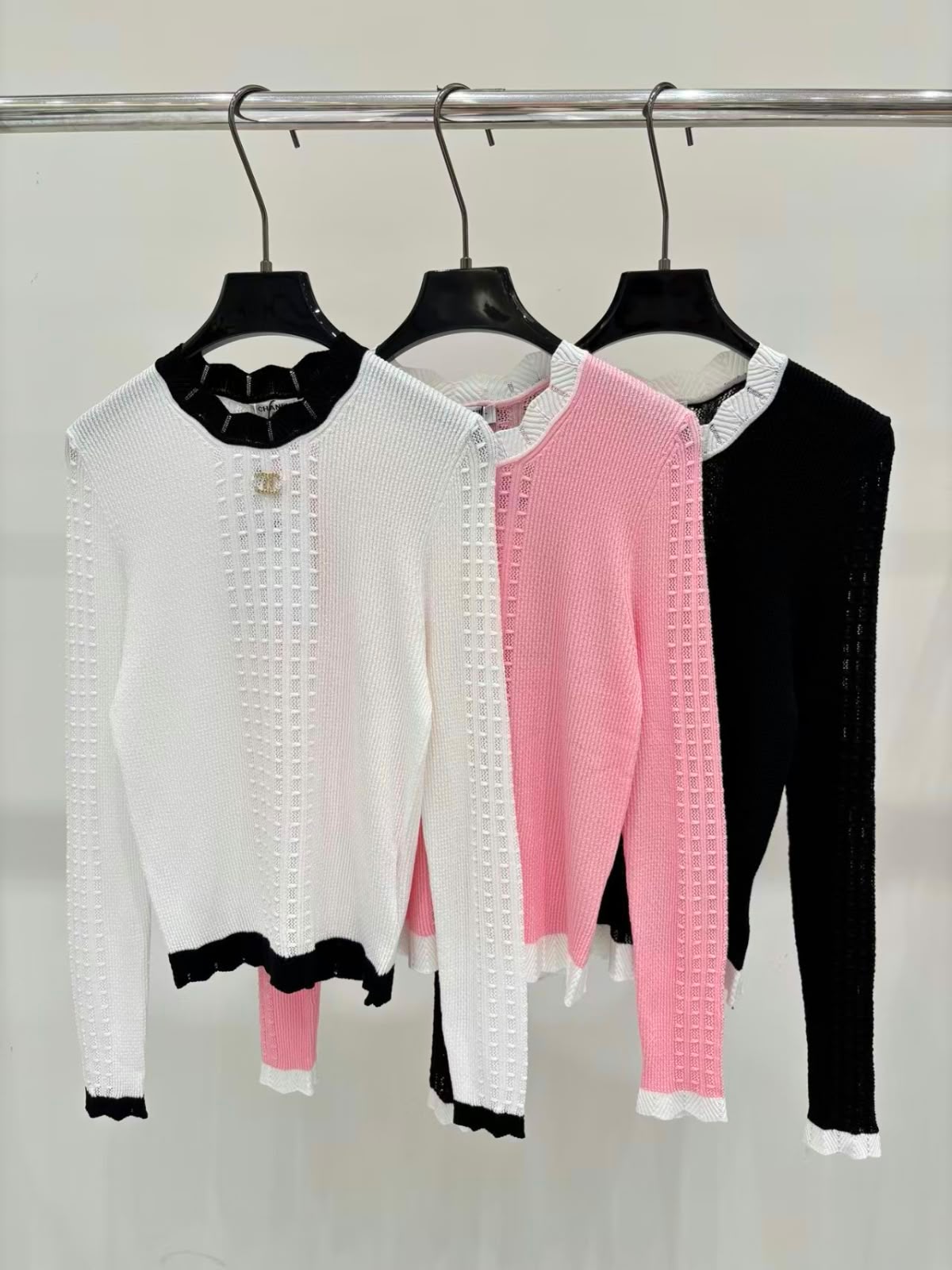 Chanel Sweater - White, Pink, Black