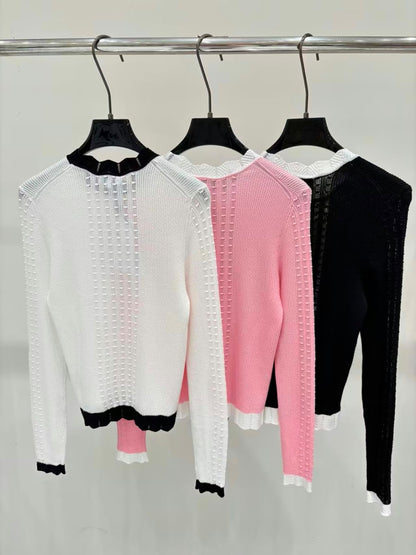 Chanel Sweater - White, Pink, Black
