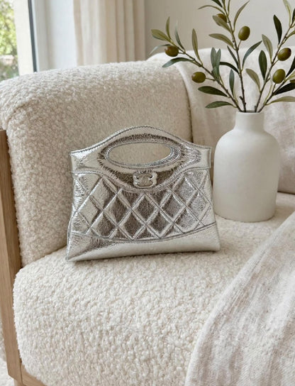 Chanel Handbag (Diamond Panel) - Silver