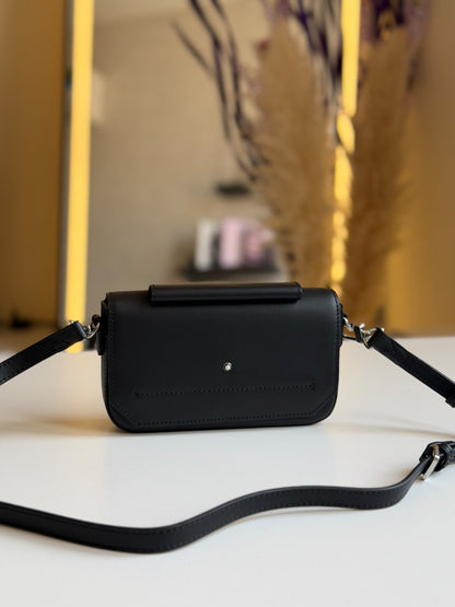 Montblanc Structured Flap Crossbody Bag - Black