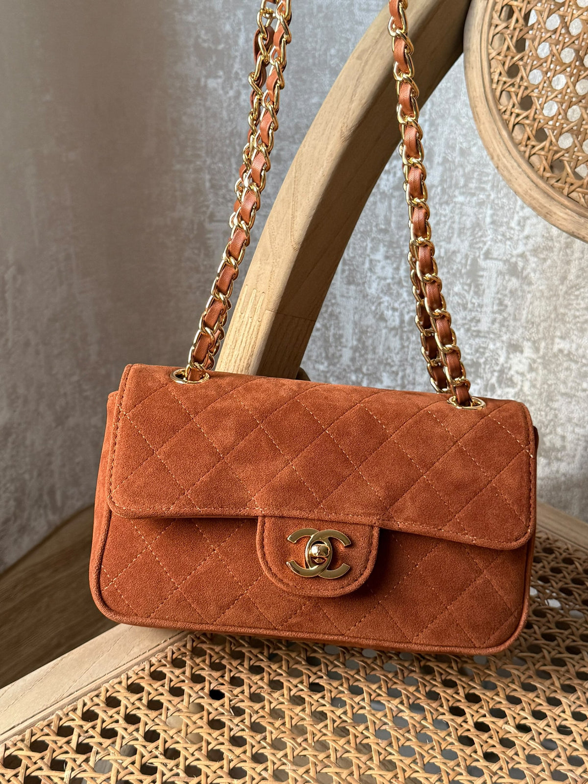 Chanel Quilted Chain Shoulder Bag - Brown